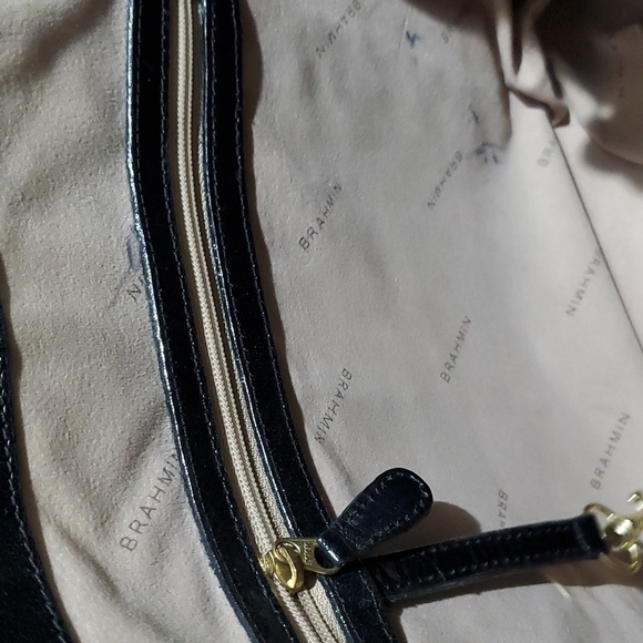 BRAHMIN BLACK  BROWN PURSE CLASSIC SHOULDER BAG - Picture 11 of 13